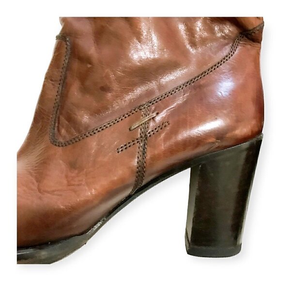 Barbara Bui Brown leather boots. Size 39 EU, vintage Y2K - Picture 9 of 10